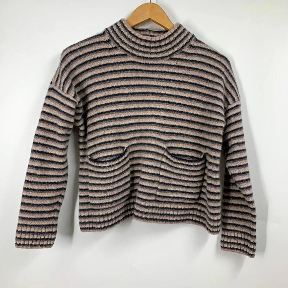 Madewell Women's Merrydale Pocket Pullover Sweater in Stripe Size S - Picture 2 of 13